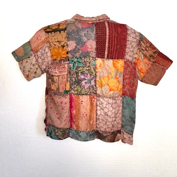 Sacred Threads Multicolor Patchwork Button Down Shirt - Picture 2 of 11